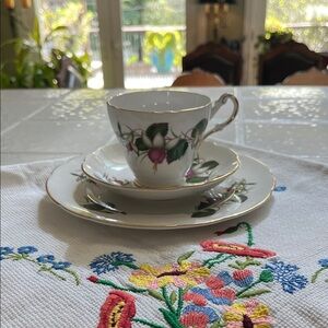 Elegant Floral Teacup and Saucer Set